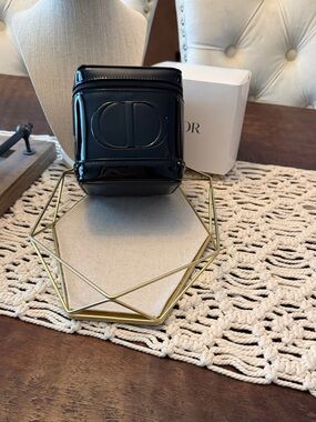 Dior Patent Black Zippered Pouch - New In Box